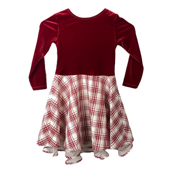 Bonnie Jean Red Velvet Christmas Dress Size 5 - Picture 2 of 5